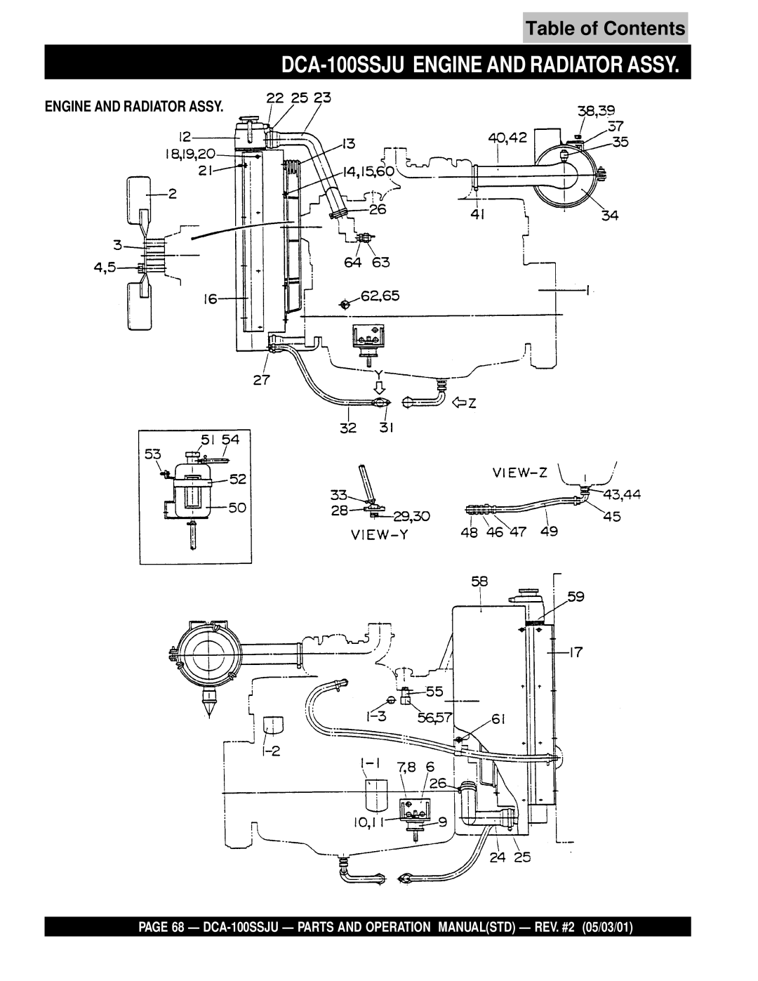 Multiquip operation manual DCA-100SSJU Engine and Radiator Assy 