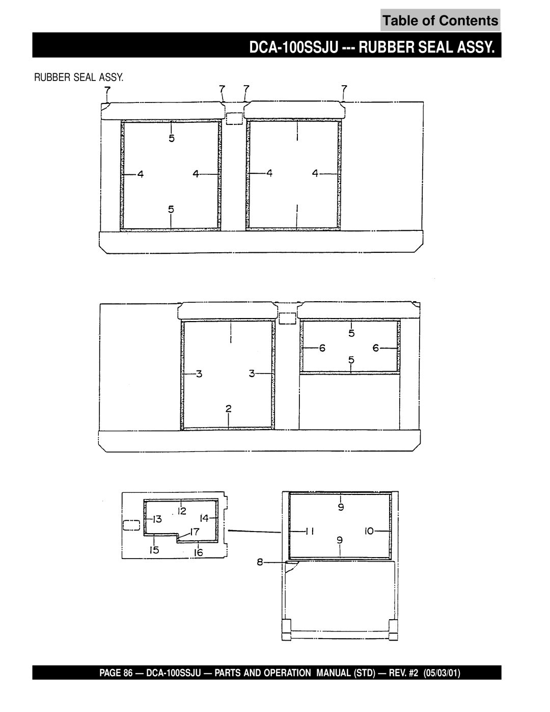 Multiquip operation manual DCA-100SSJU --- Rubber Seal Assy 