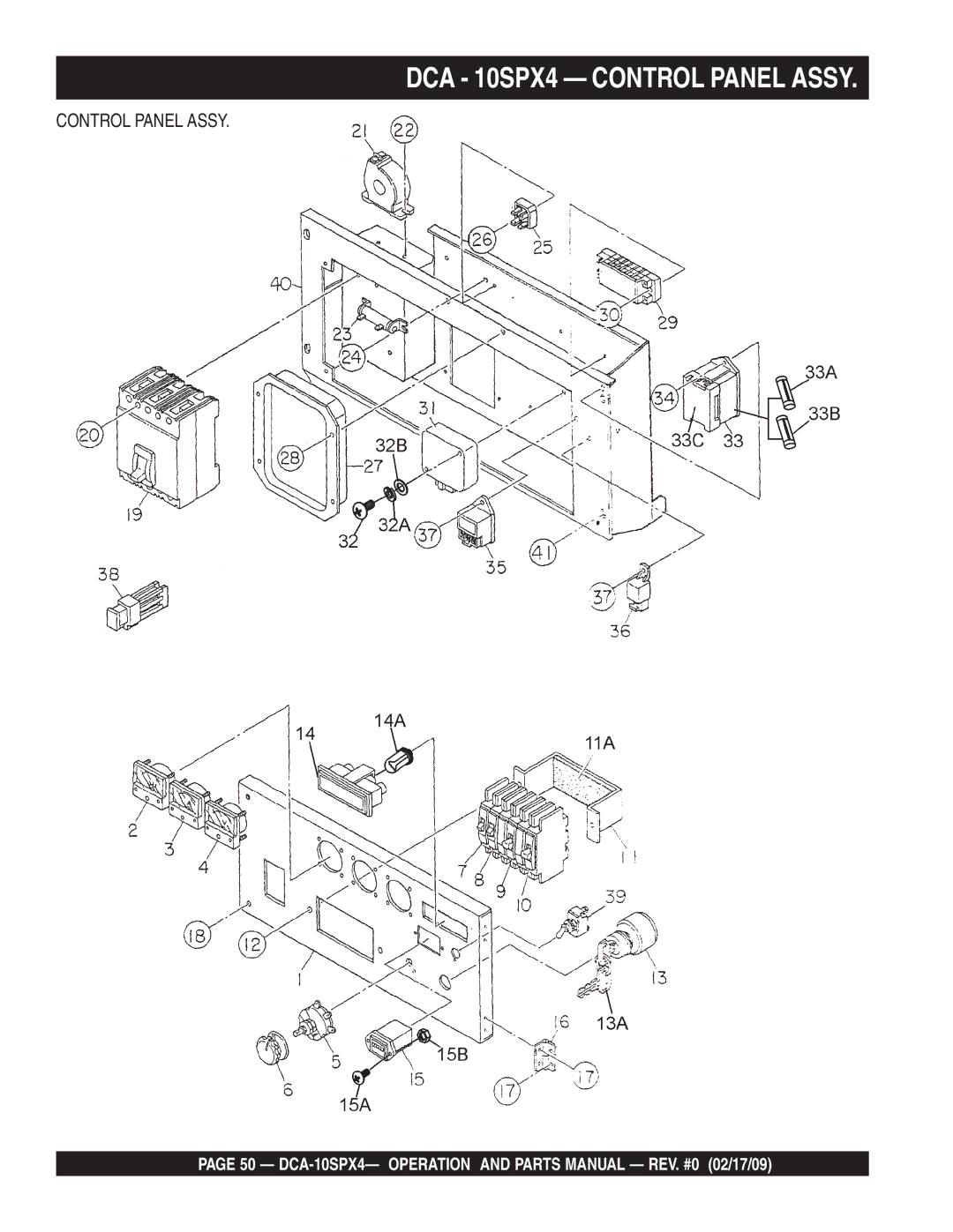 Multiquip operation manual DCA-10SPX4- Operation and Parts Manual REV. #0 02/17/09 