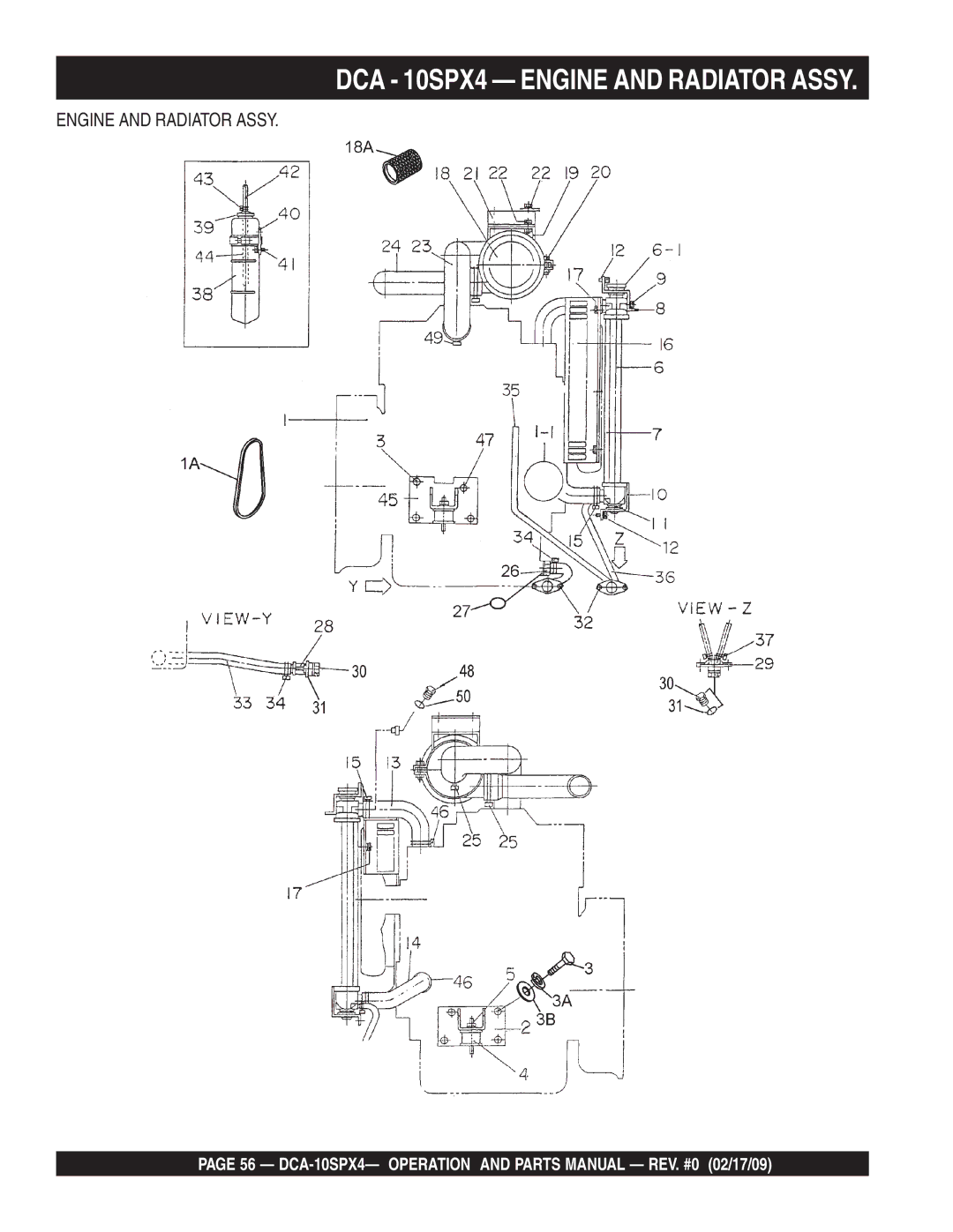 Multiquip operation manual DCA-10SPX4- Operation and Parts Manual REV. #0 02/17/09 