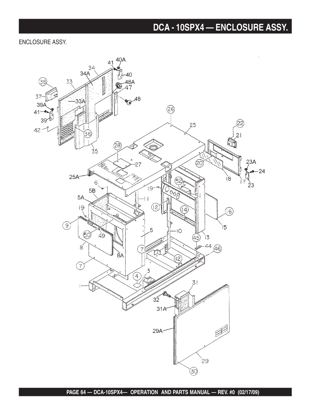 Multiquip DCA-10SPX4 operation manual DCA 10SPX4 Enclosure Assy 