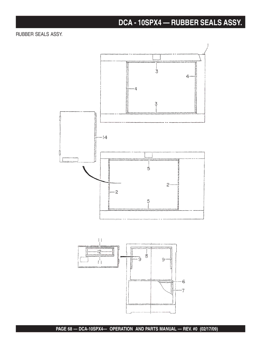 Multiquip DCA-10SPX4 operation manual DCA 10SPX4 Rubber Seals Assy 