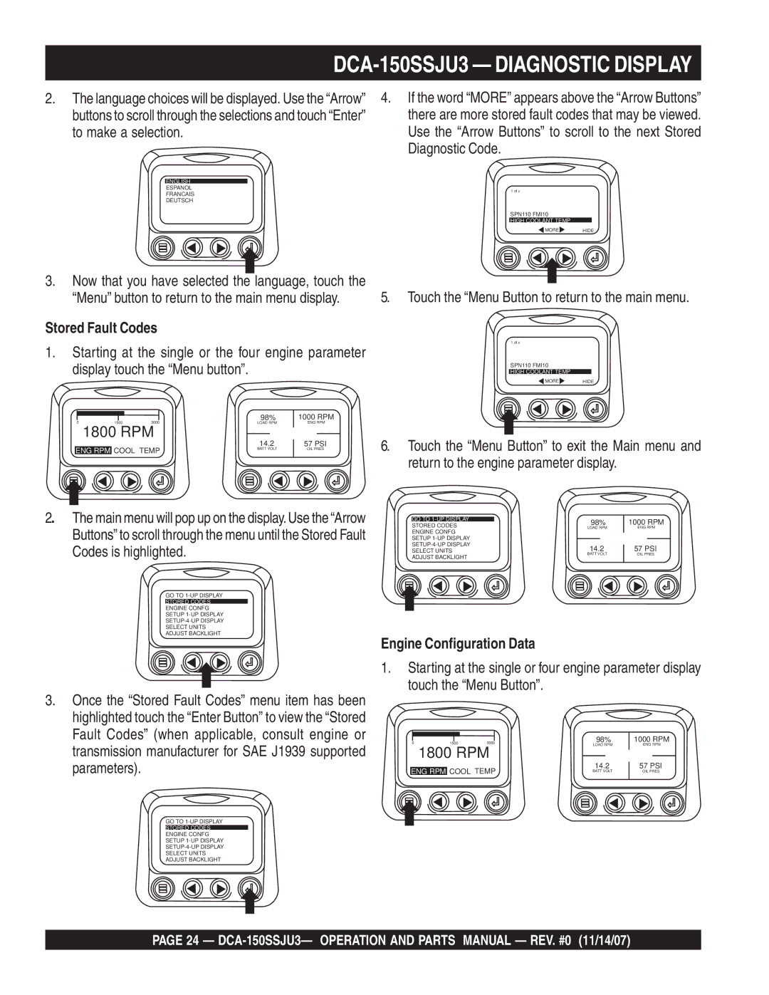 Multiquip operation manual DCA-150SSJU3- Operation and Parts Manual REV. #0 11/14/07 