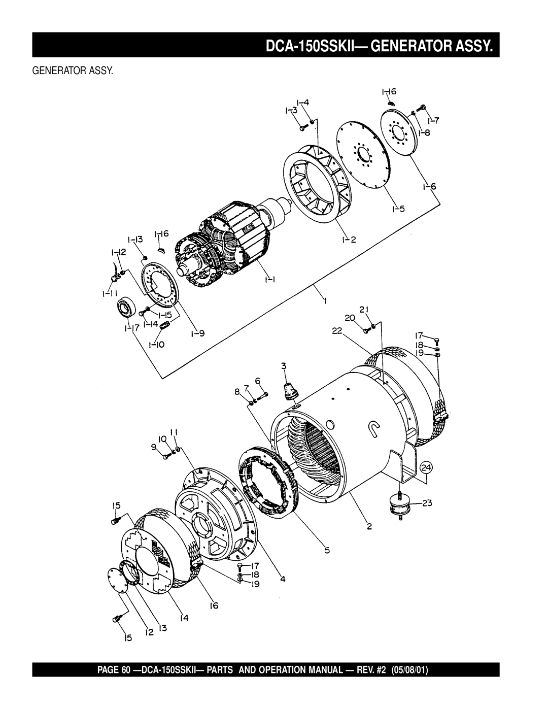 Multiquip operation manual DCA-150SSKII- Generator Assy 