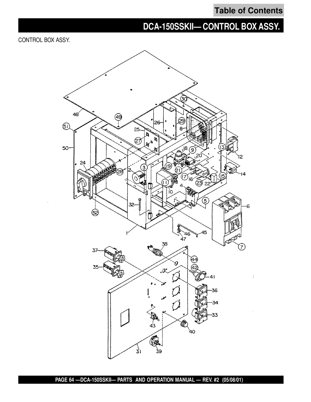 Multiquip operation manual DCA-150SSKII- Control BOX Assy 