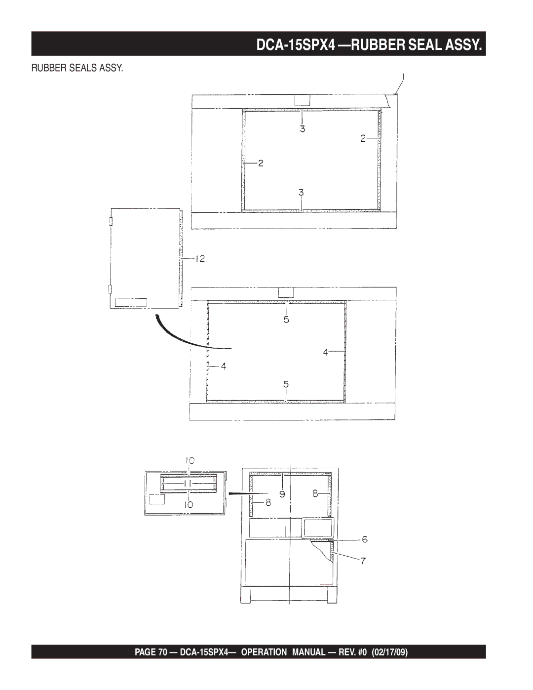 Multiquip operation manual DCA-15SPX4 -RUBBER Seal Assy 