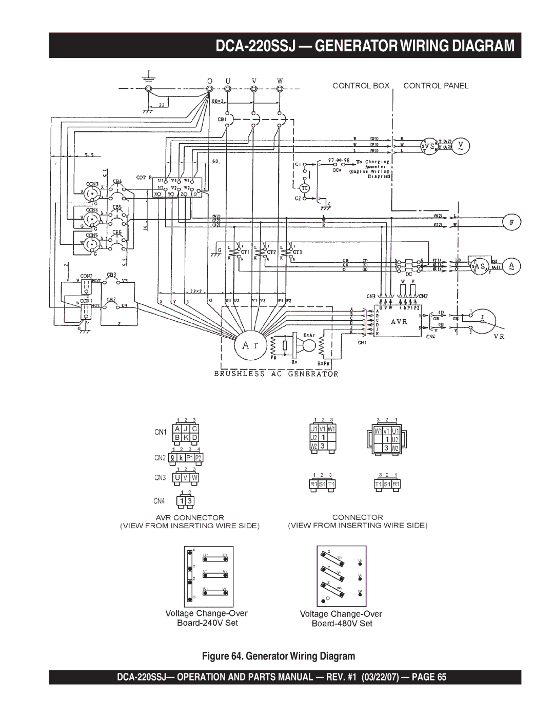 Multiquip operation manual DCA-220SSJ Generatorwiring Diagram, Generator Wiring Diagram 