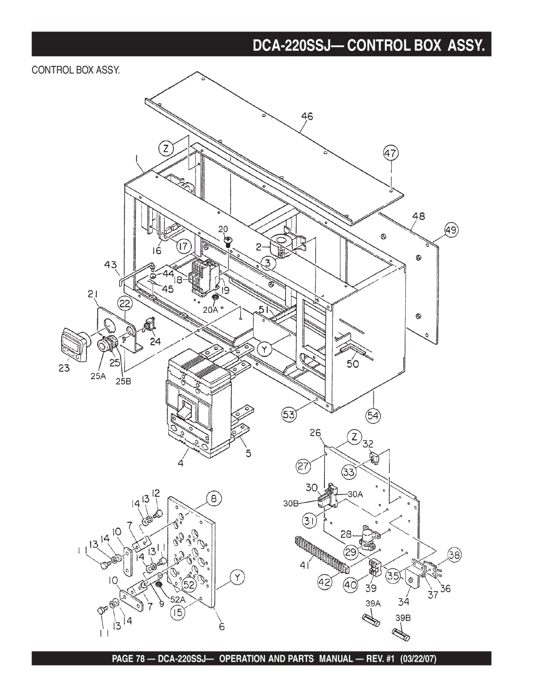 Multiquip operation manual DCA-220SSJ- Control BOX Assy 