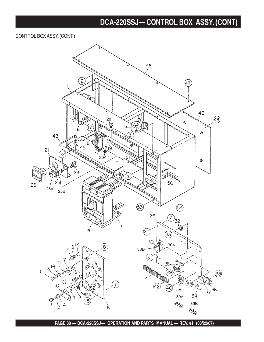 Multiquip operation manual DCA-220SSJ- Control BOX ASSY 