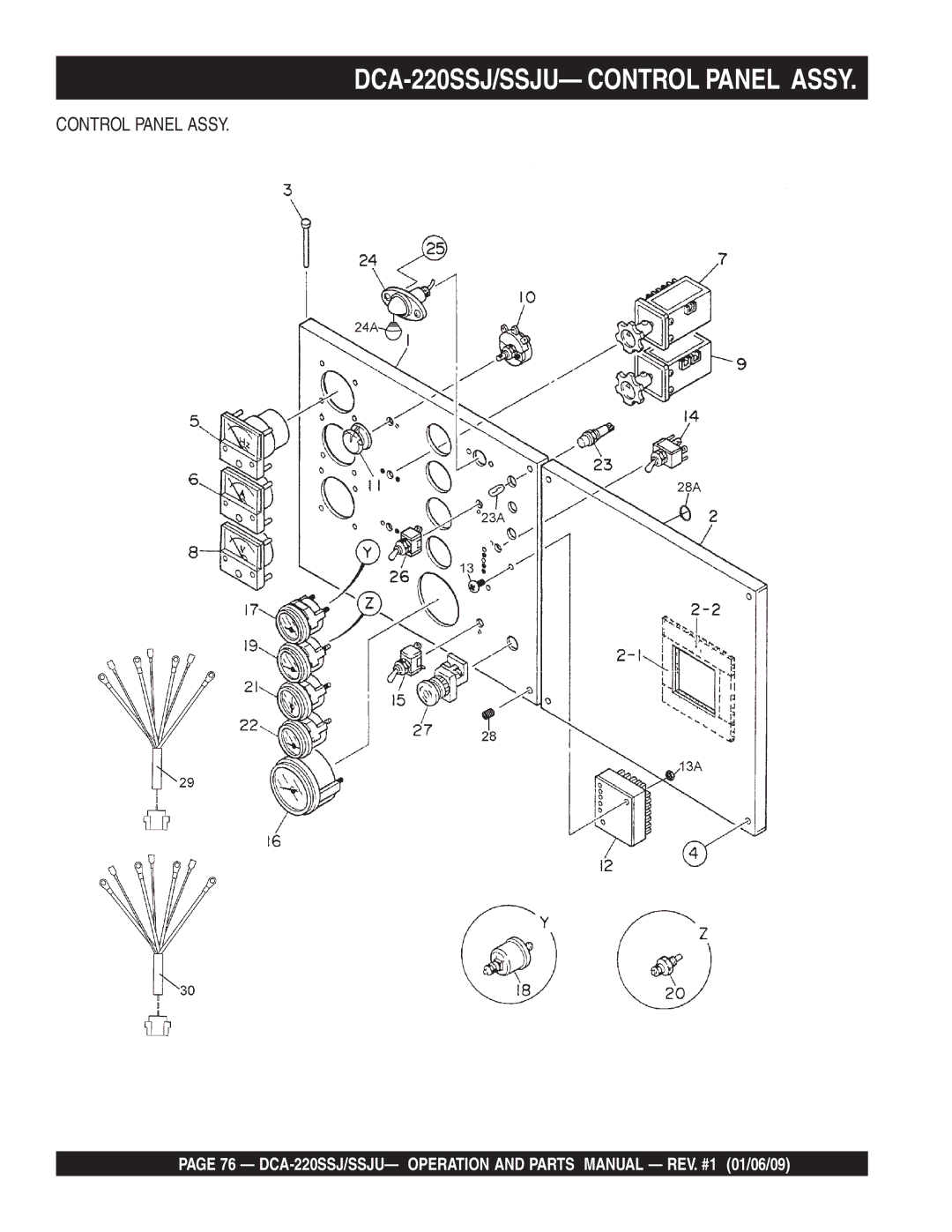 Multiquip operation manual DCA-220SSJ/SSJU- Control Panel Assy 