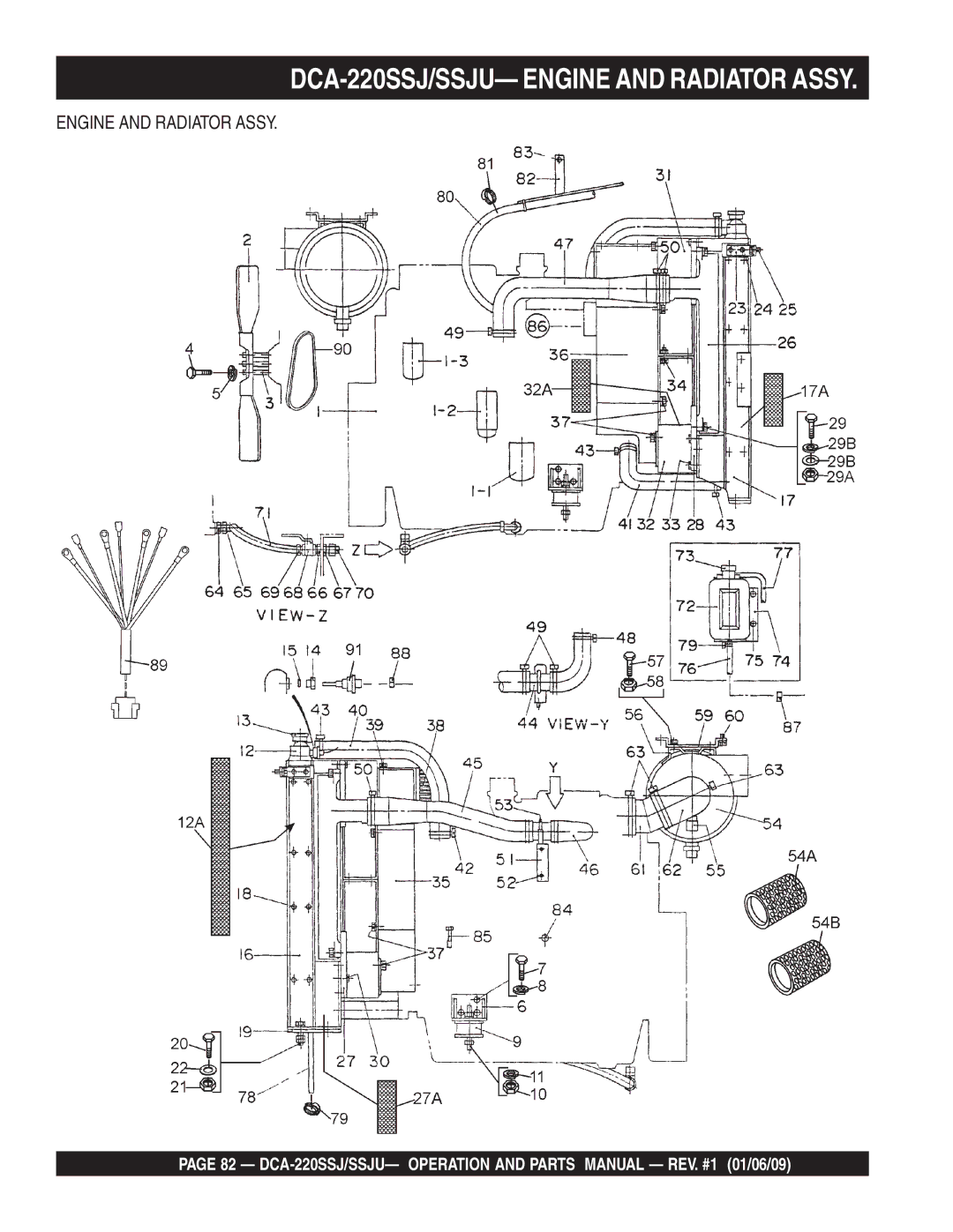 Multiquip operation manual DCA-220SSJ/SSJU- Engine and Radiator Assy 