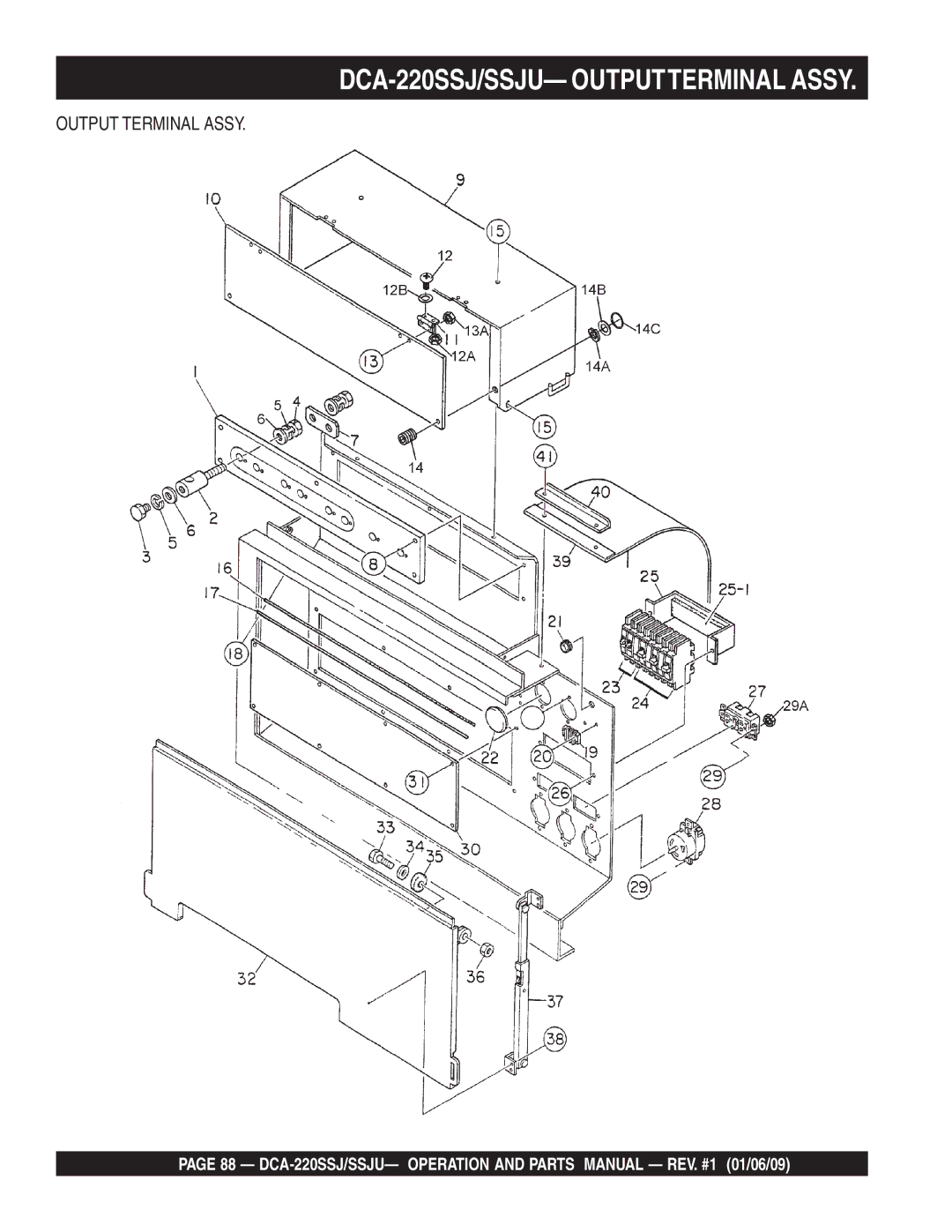 Multiquip operation manual DCA-220SSJ/SSJU- Outputterminal Assy 