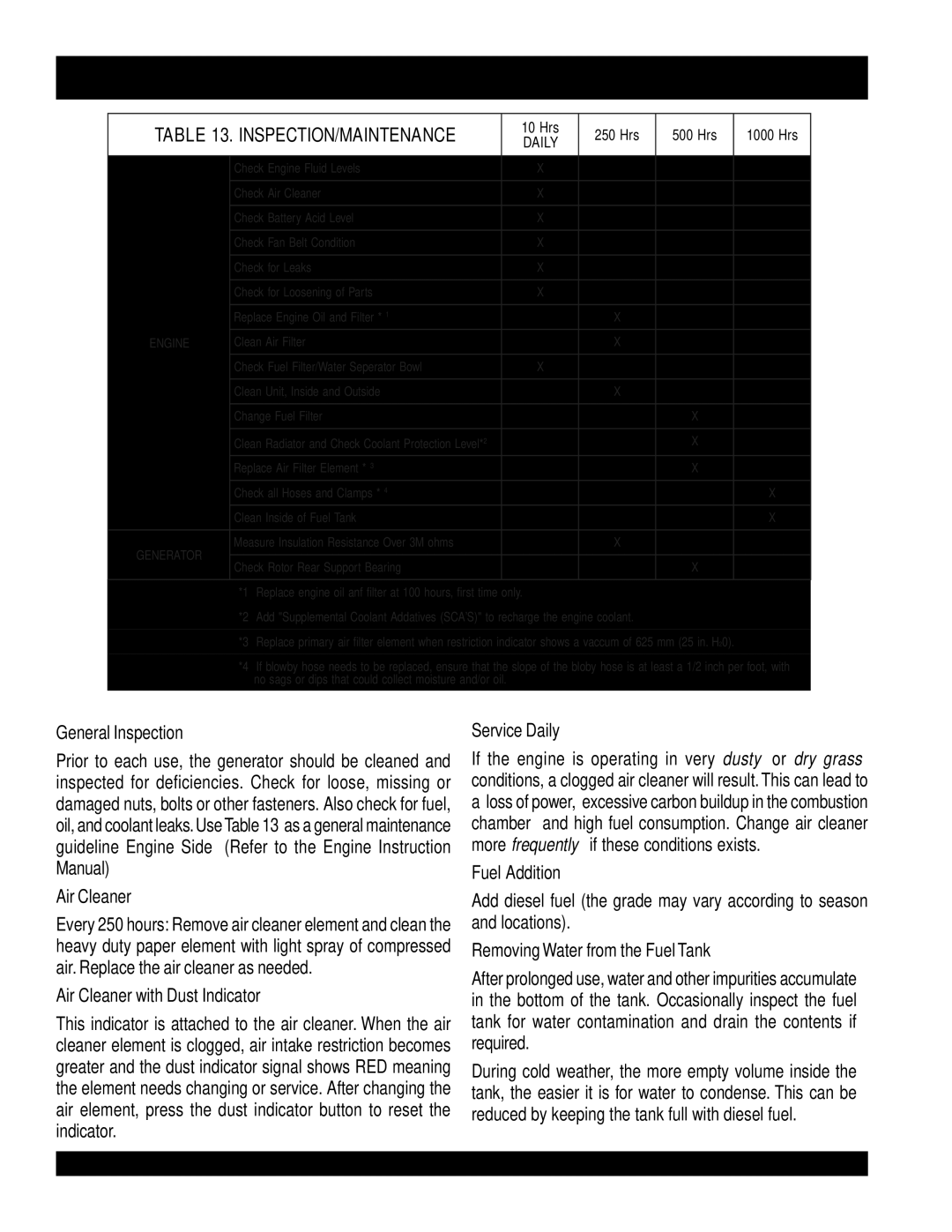 Multiquip operation manual DCA-220SSVU 50 HZ- Maintenance 