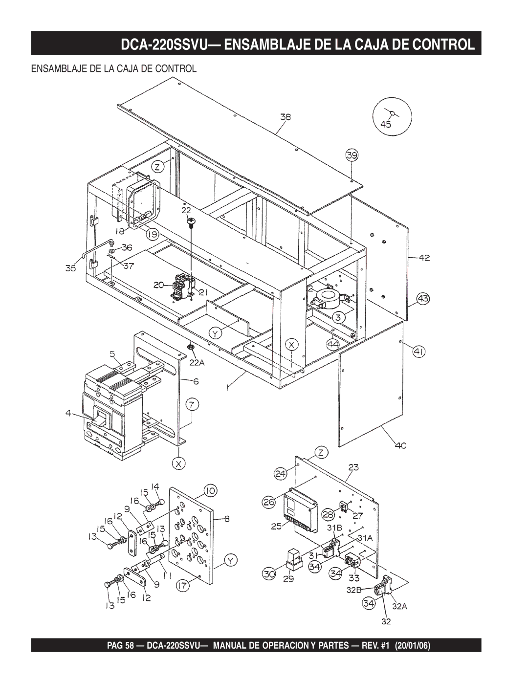 Multiquip operation manual DCA-220SSVU- Ensamblaje DE LA Caja DE Control 