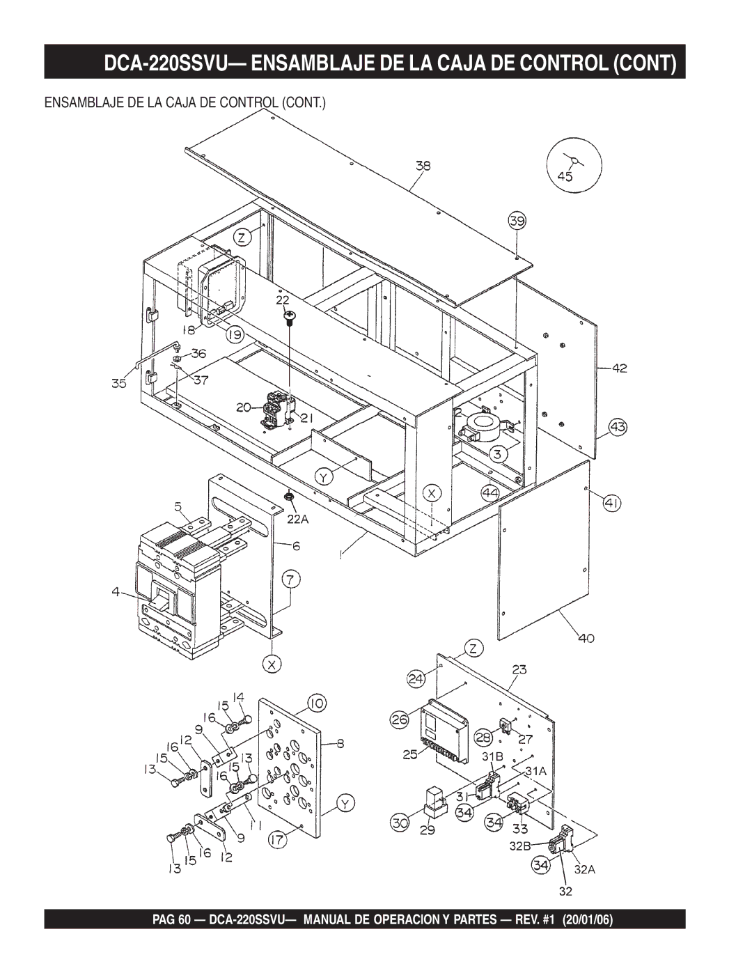 Multiquip operation manual DCA-220SSVU- Ensamblaje DE LA Caja DE Control 