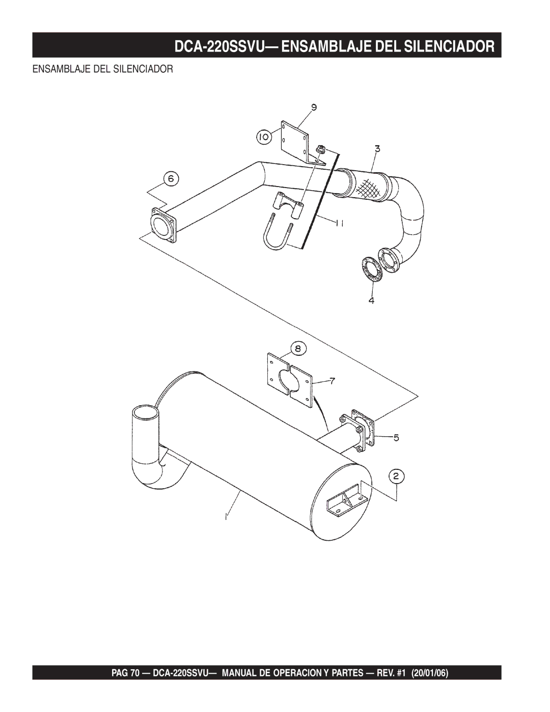 Multiquip operation manual DCA-220SSVU- Ensamblaje DEL Silenciador 