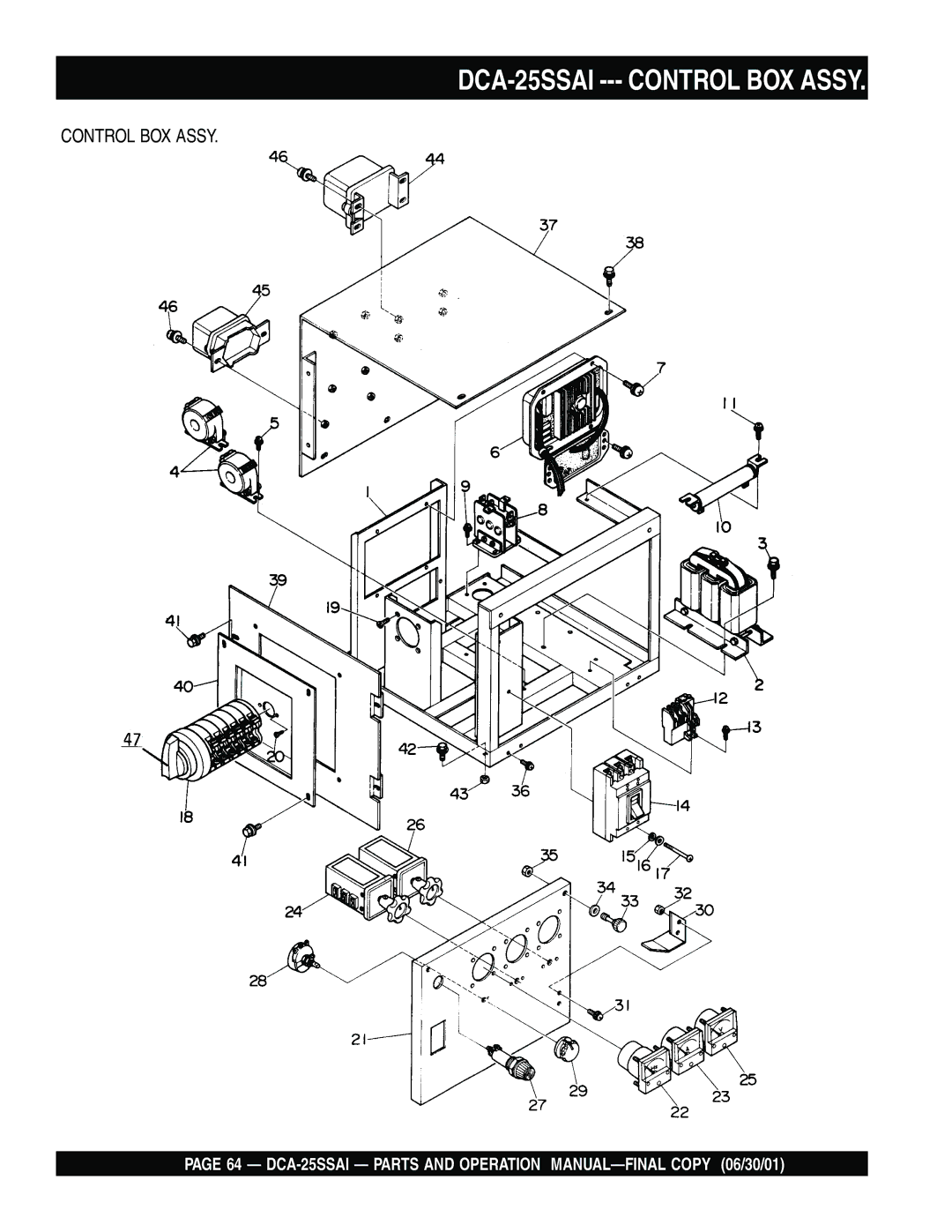 Multiquip operation manual DCA-25SSAI --- Control BOX Assy 