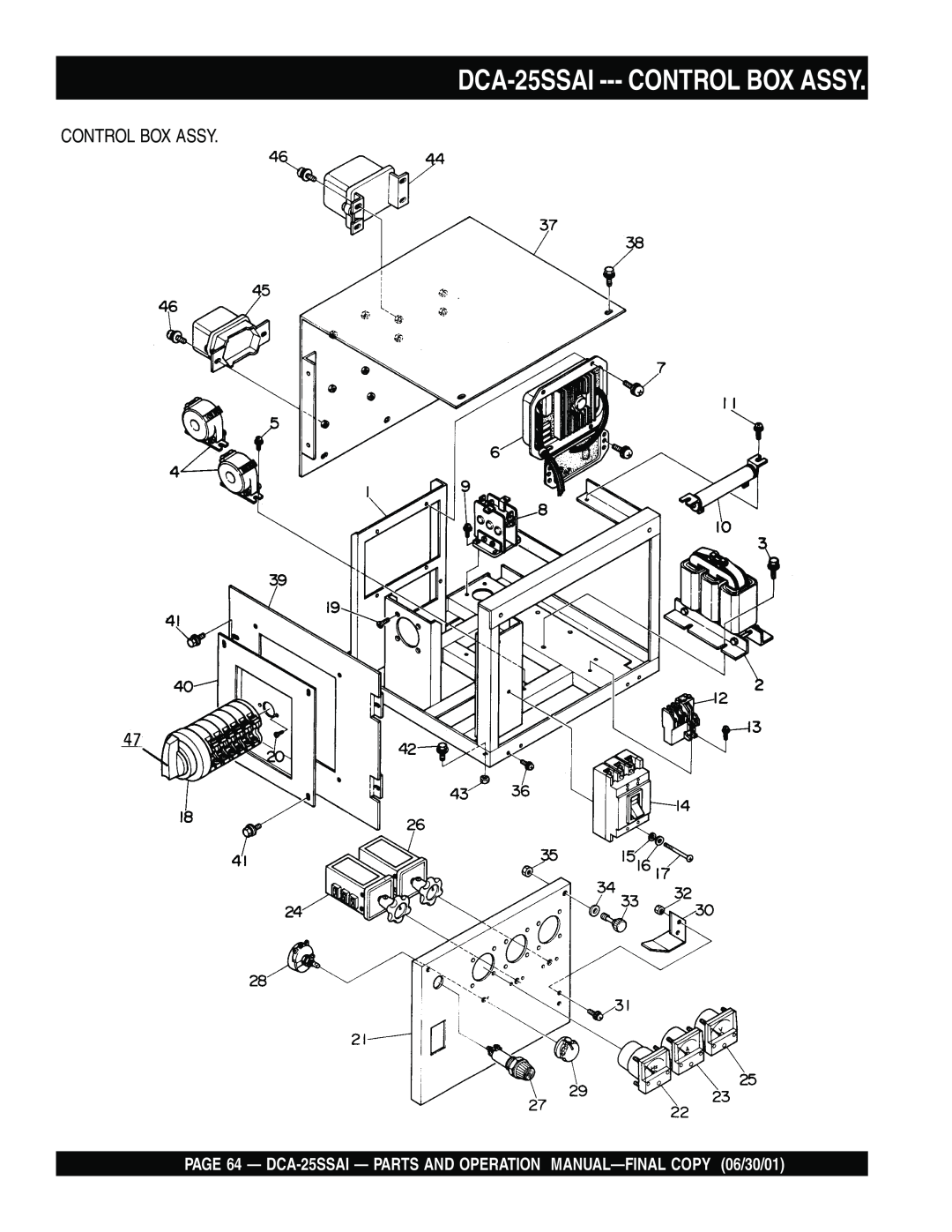 Multiquip DCA-25SSAI --- CONTROL BOX ASSY, PAGE 64 - DCA-25SSAI - PARTS AND OPERATION MANUAL-FINAL COPY 06/30/01 