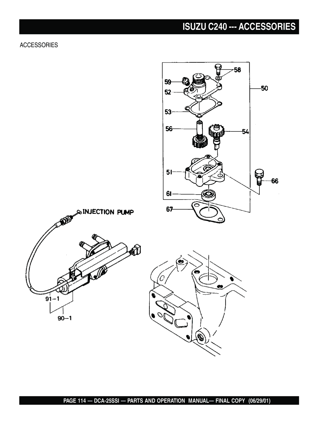 Multiquip DCA-25SSI operation manual Isuzu C240 --- Accessories 