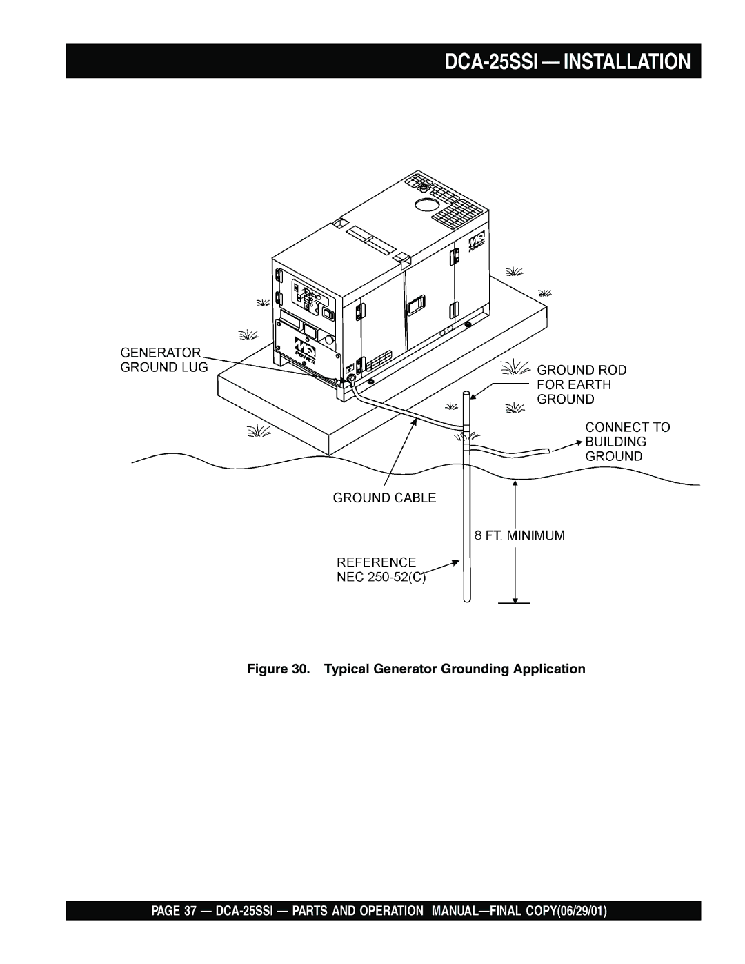 Multiquip operation manual DCA-25SSI Installation 