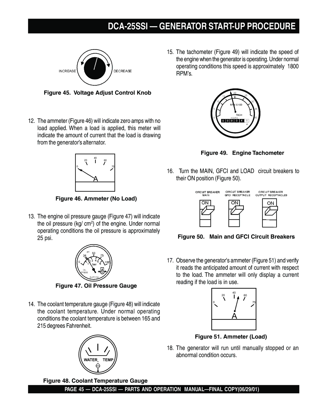 Multiquip DCA-25SSI operation manual Voltage Adjust Control Knob 