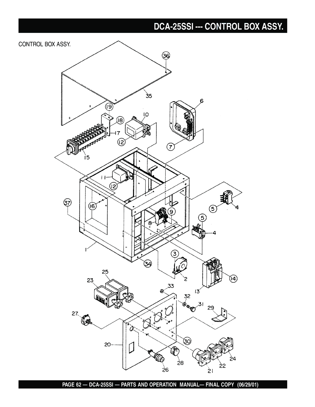 Multiquip operation manual DCA-25SSI --- Control BOX Assy 