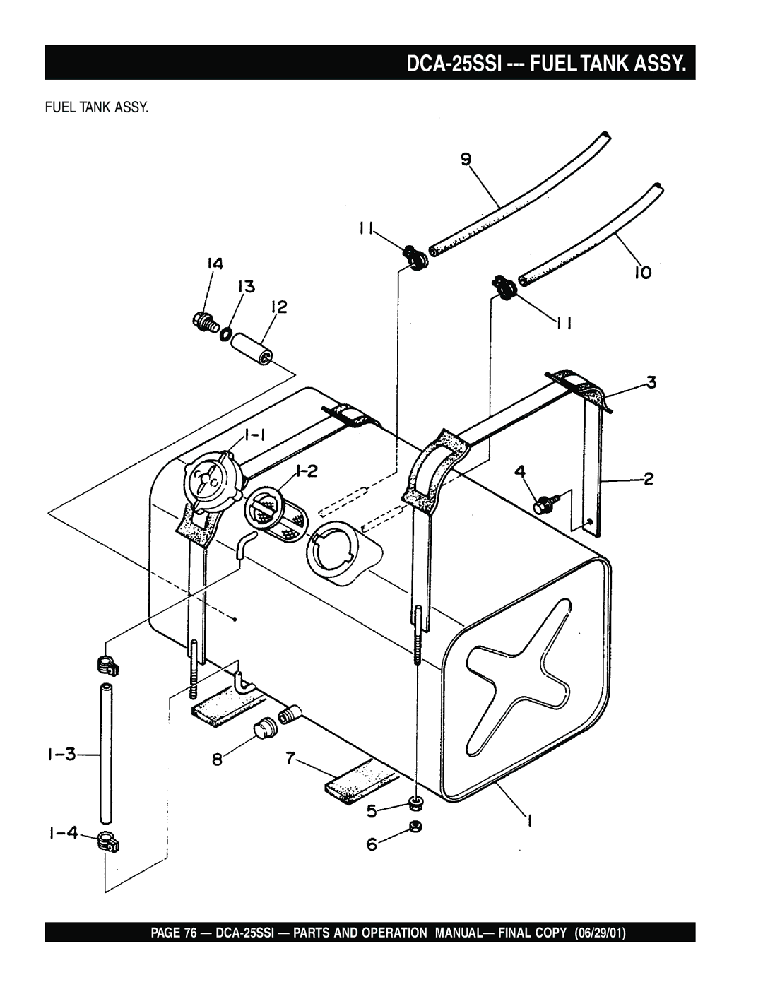 Multiquip operation manual DCA-25SSI --- Fuel Tank Assy 