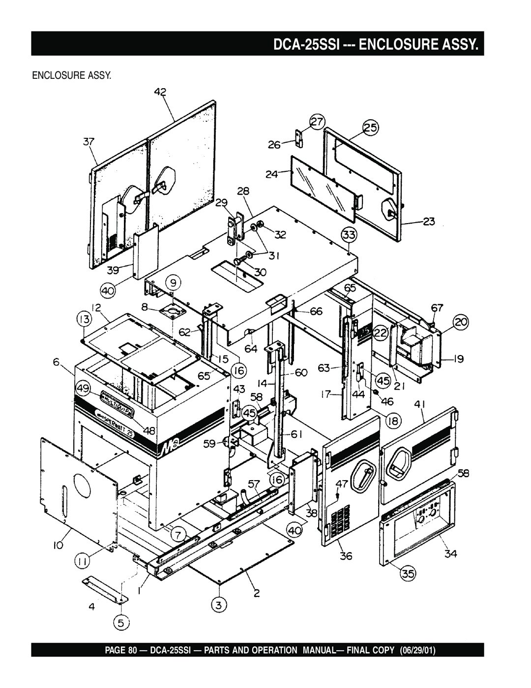 Multiquip operation manual DCA-25SSI --- Enclosure Assy 