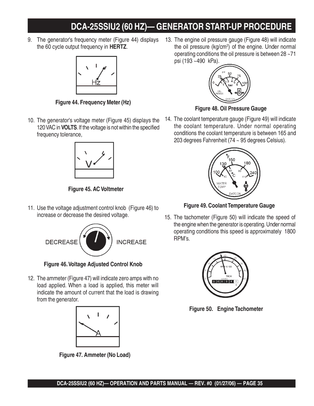 Multiquip DCA-25SSIU2 operation manual Frequency Meter Hz 