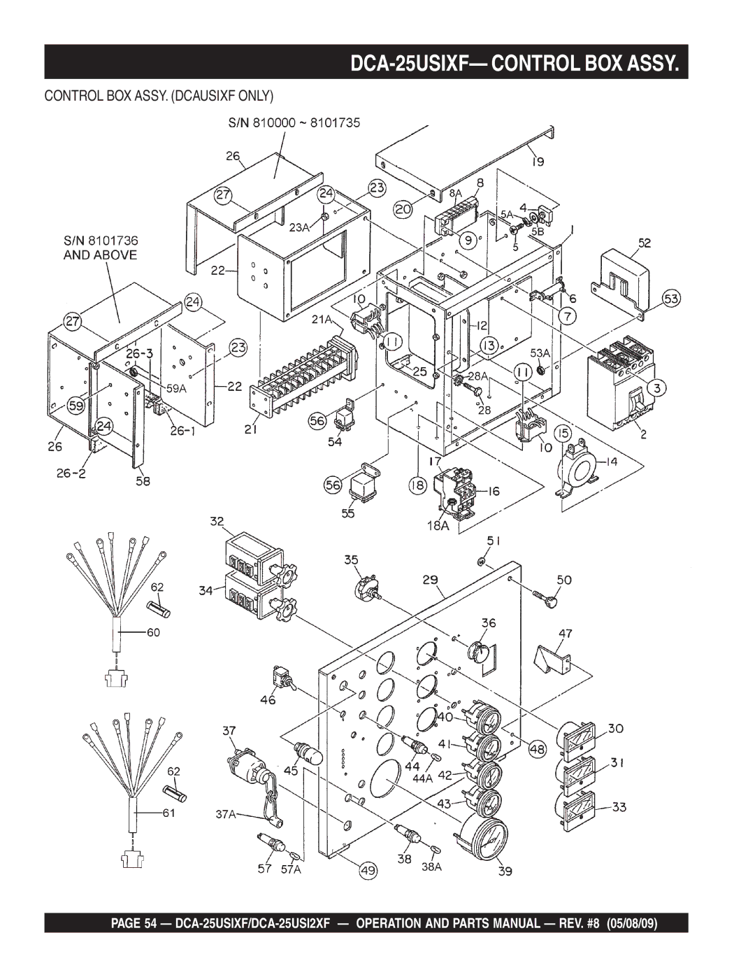 Multiquip DCA-25USI2XF operation manual DCA-25USIXF- Control BOX Assy 