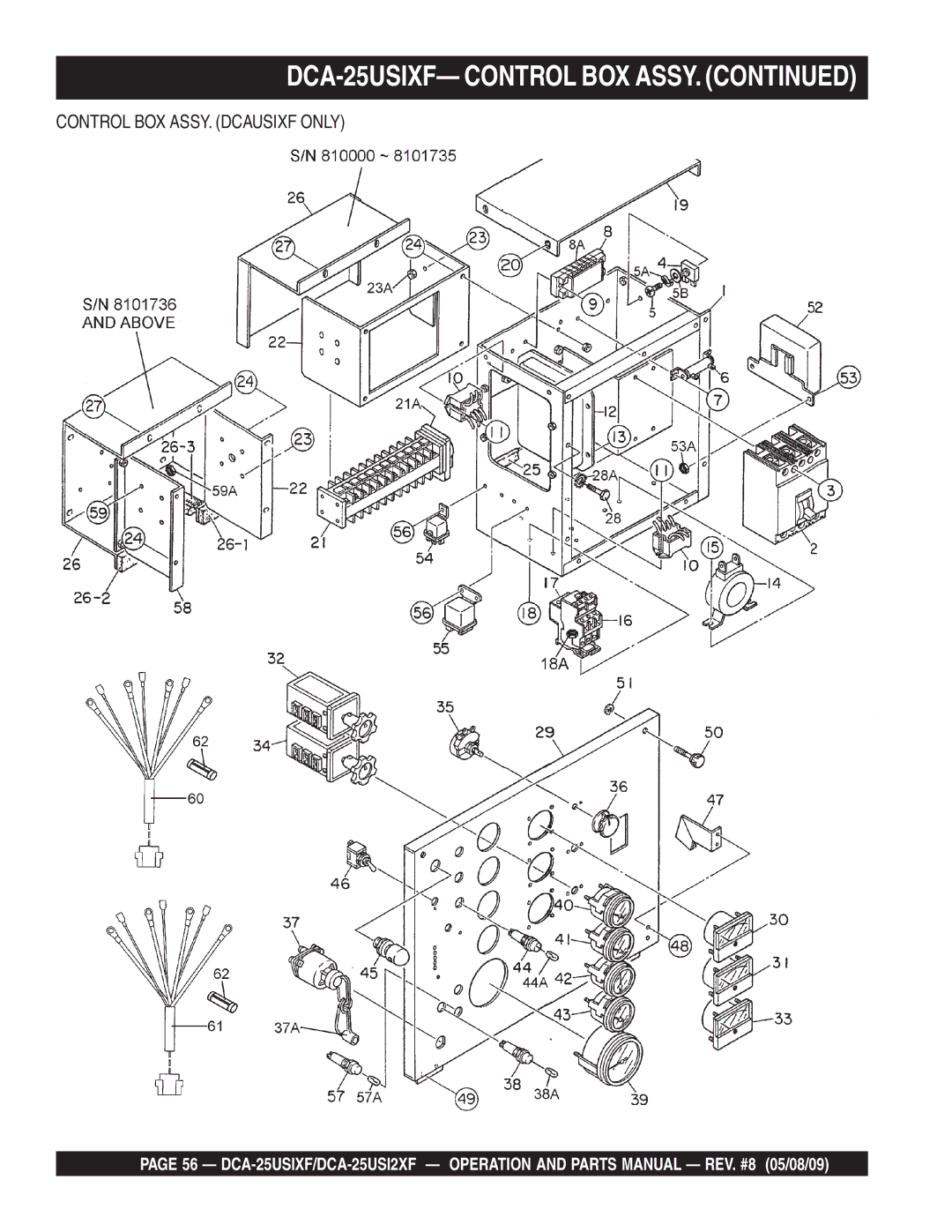 Multiquip DCA-25USI2XF operation manual DCA-25USIXF- Control BOX Assy 