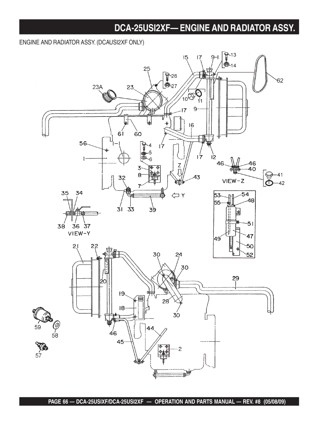 Multiquip DCA-25USIXF operation manual DCA-25USI2XF- Engine and Radiator Assy 