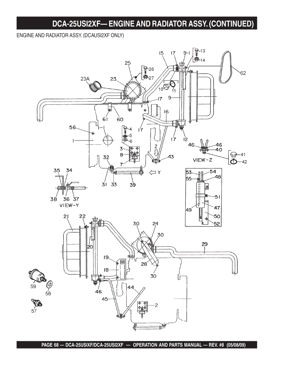 Multiquip DCA-25USIXF operation manual DCA-25USI2XF- Engine and Radiator Assy 