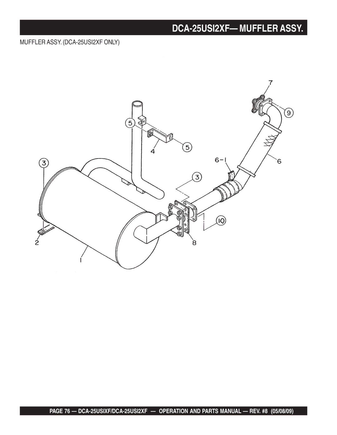 Multiquip DCA-25USIXF operation manual DCA-25USI2XF- Muffler Assy 