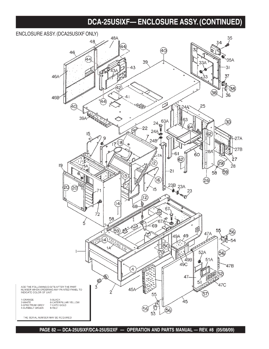 Multiquip DCA-25USI2XF operation manual DCA-25USIXF- Enclosure Assy 