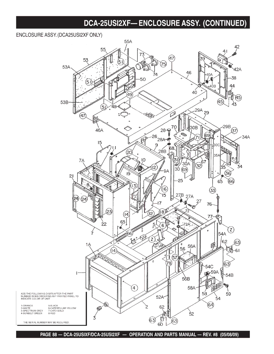 Multiquip DCA-25USIXF operation manual DCA-25USI2XF- Enclosure Assy 