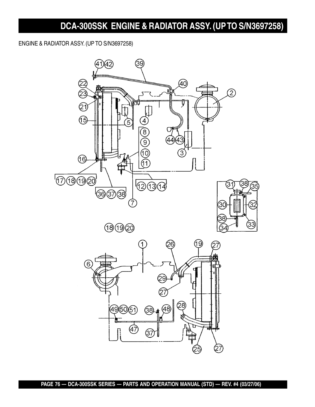 Multiquip manual DCA-300SSK Engine & Radiator ASSY. Upto S/N3697258 