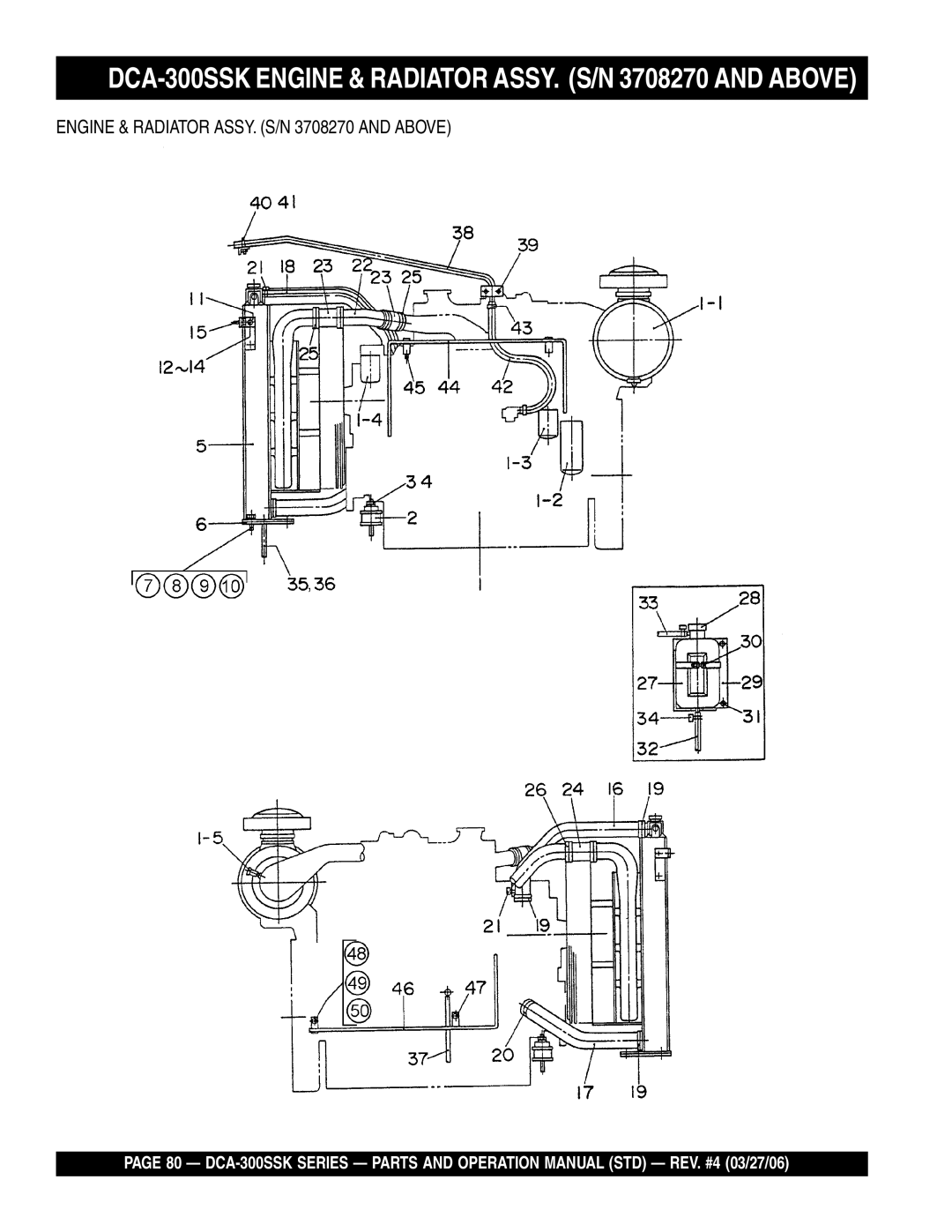 Multiquip manual DCA-300SSK Engine & Radiator ASSY. S/N 3708270 and Above 