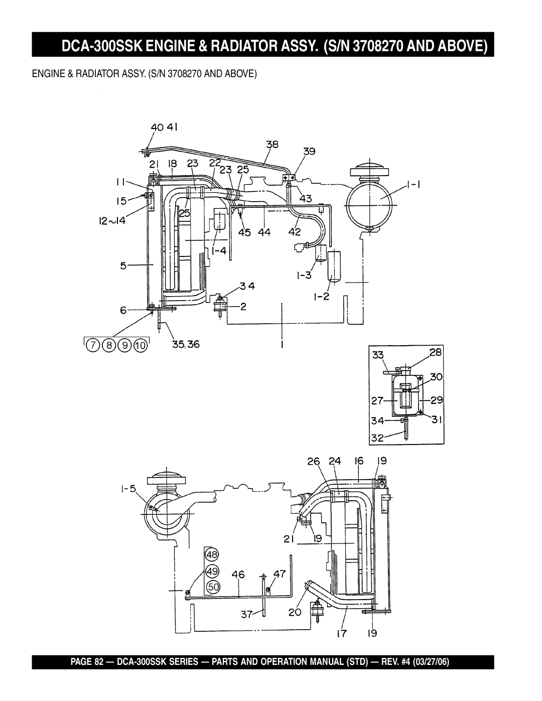 Multiquip manual DCA-300SSK Engine & Radiator ASSY. S/N 3708270 and Above 