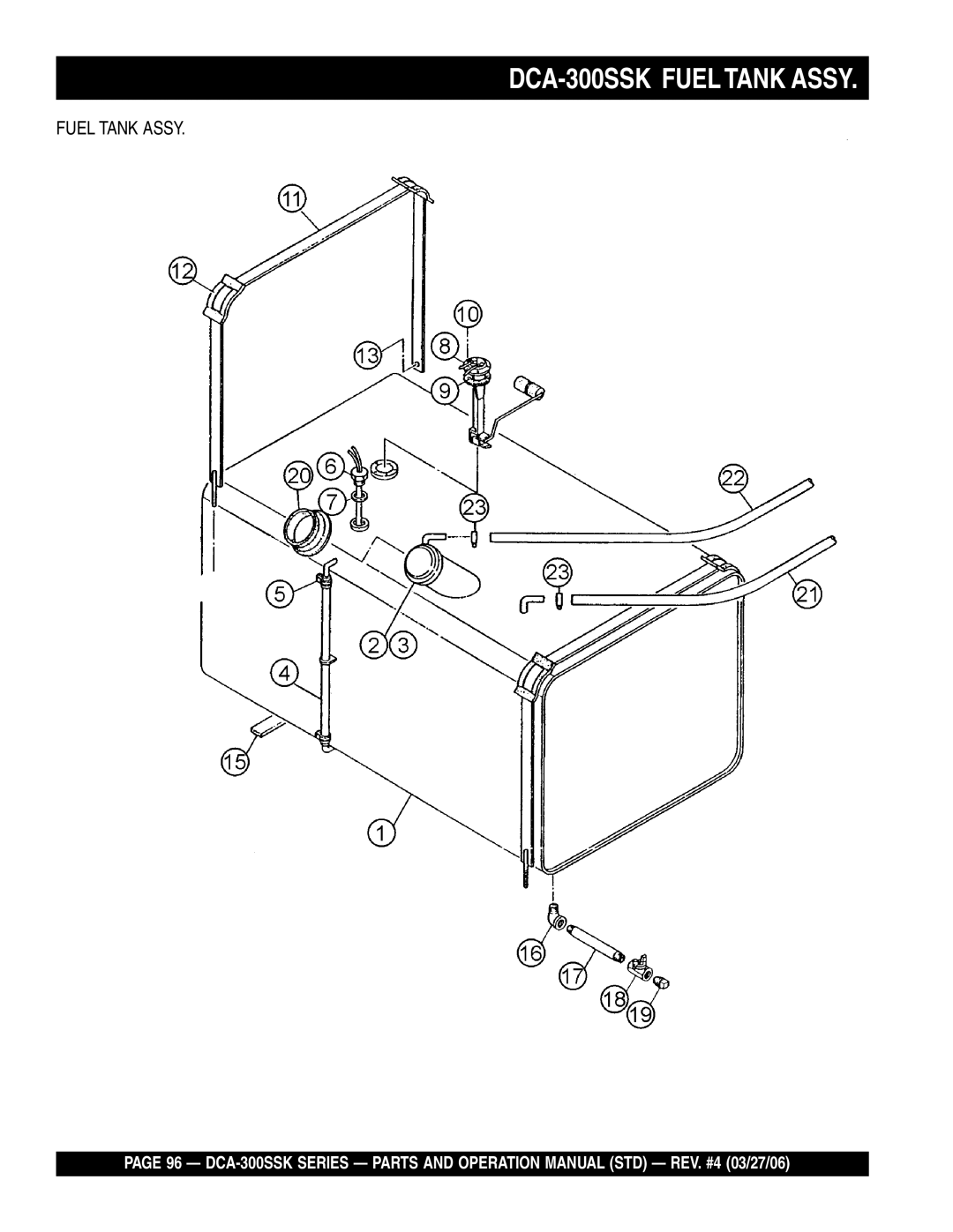 Multiquip manual DCA-300SSK Fueltank Assy 