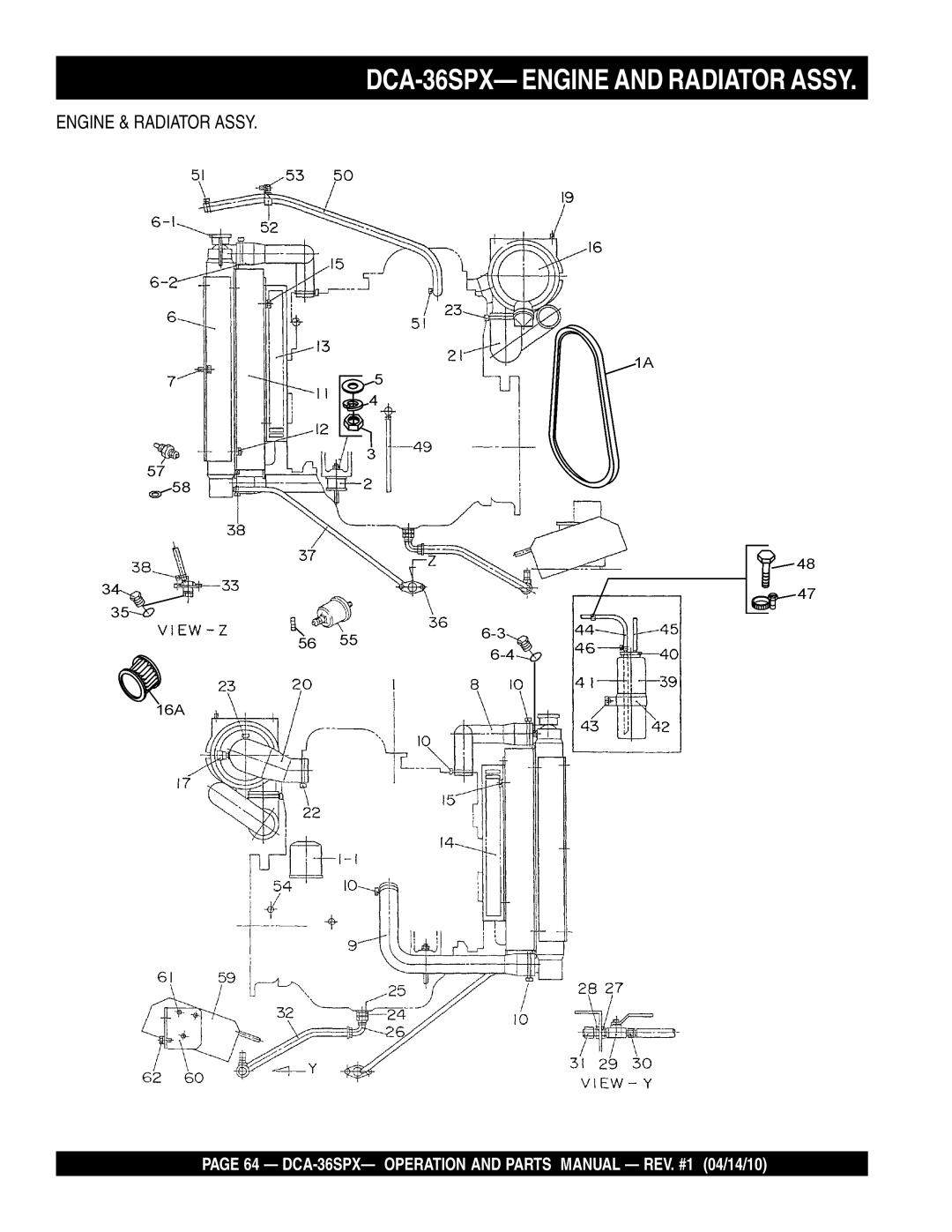 Multiquip DCA-36SPX operation manual Engine & Radiator Assy 