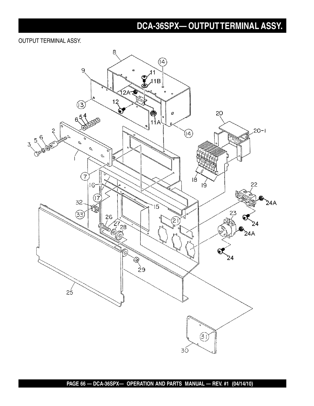 Multiquip operation manual DCA-36SPX- Outputterminal Assy 