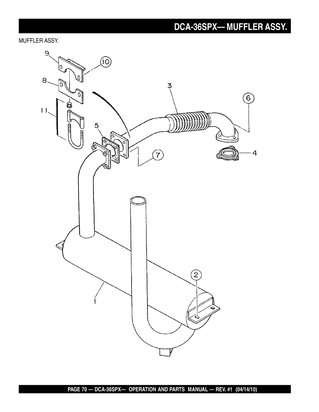 Multiquip operation manual DCA-36SPX- Muffler Assy 