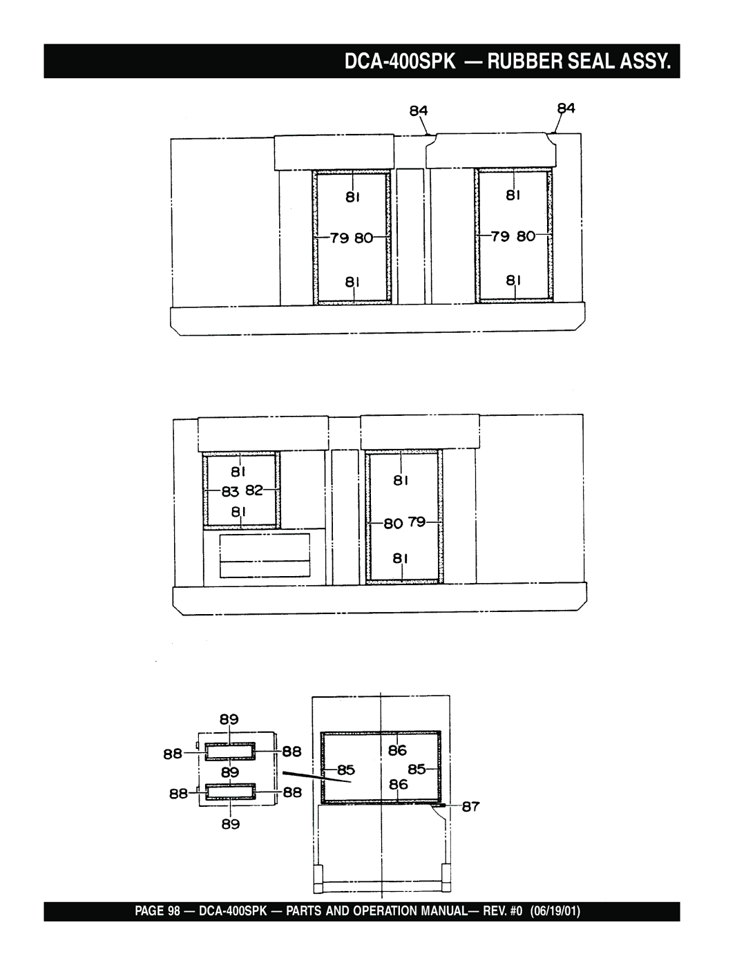 Multiquip operation manual DCA-400SPK Rubber Seal Assy 