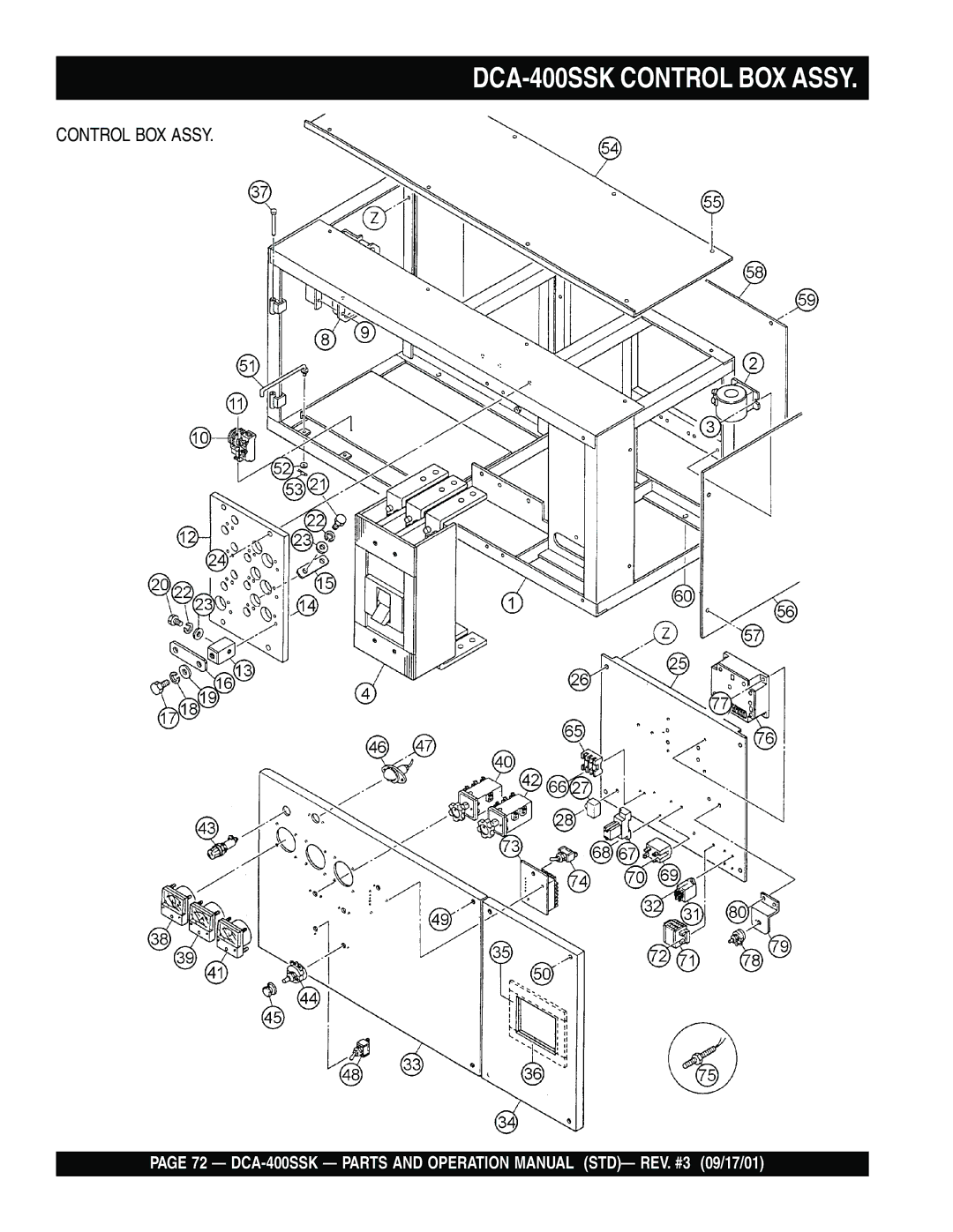 Multiquip operation manual DCA-400SSK Control BOX Assy 