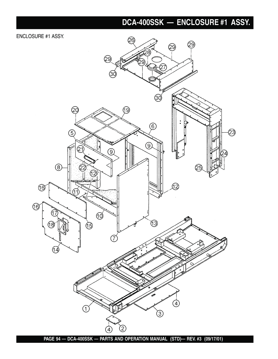 Multiquip operation manual DCA-400SSK Enclosure #1 Assy 