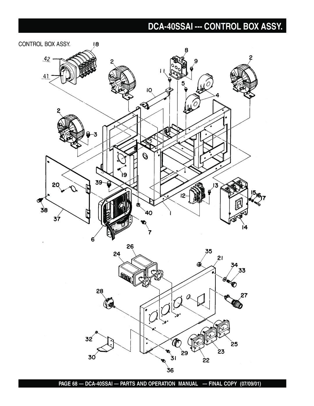 Multiquip operation manual DCA-40SSAI --- Control BOX Assy 