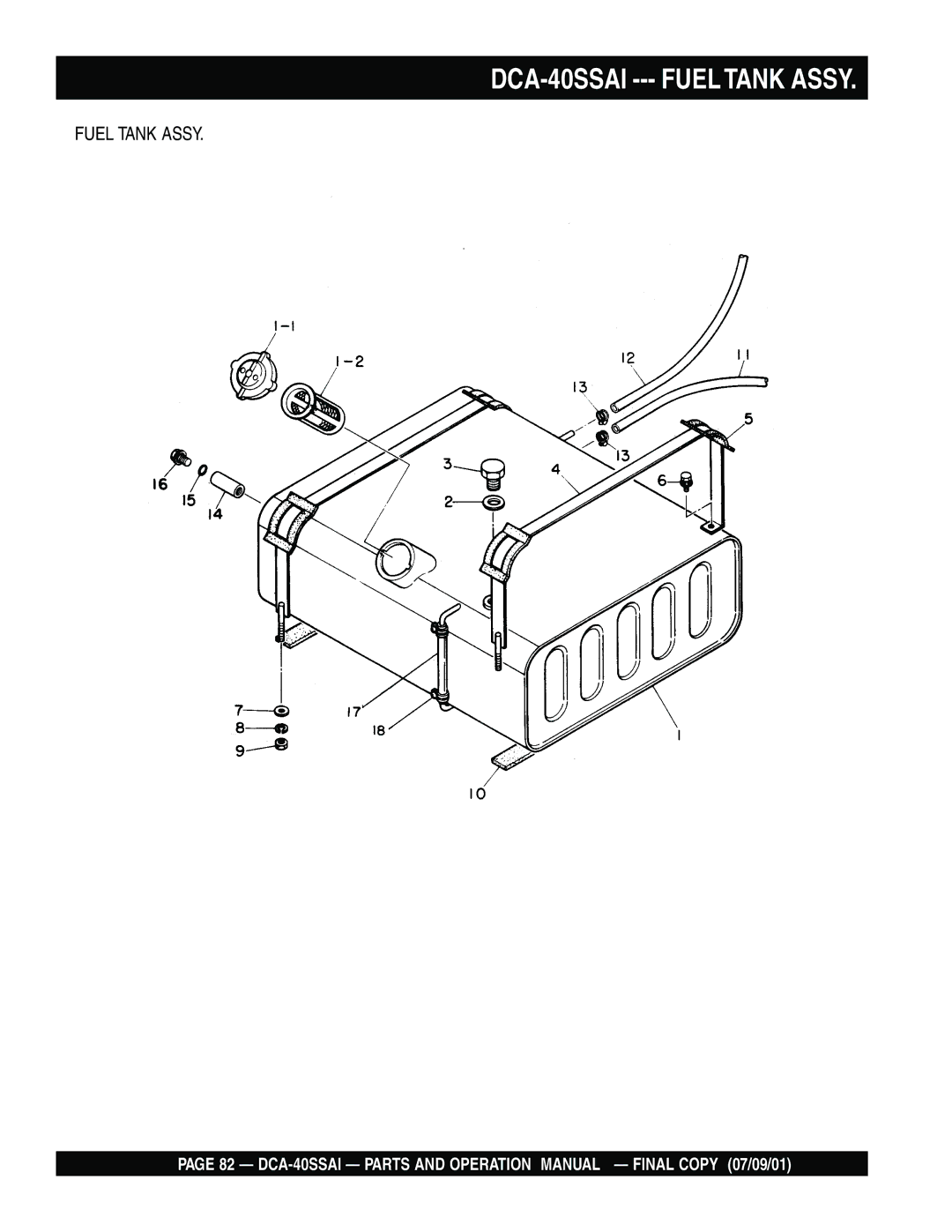 Multiquip operation manual DCA-40SSAI --- Fuel Tank Assy 