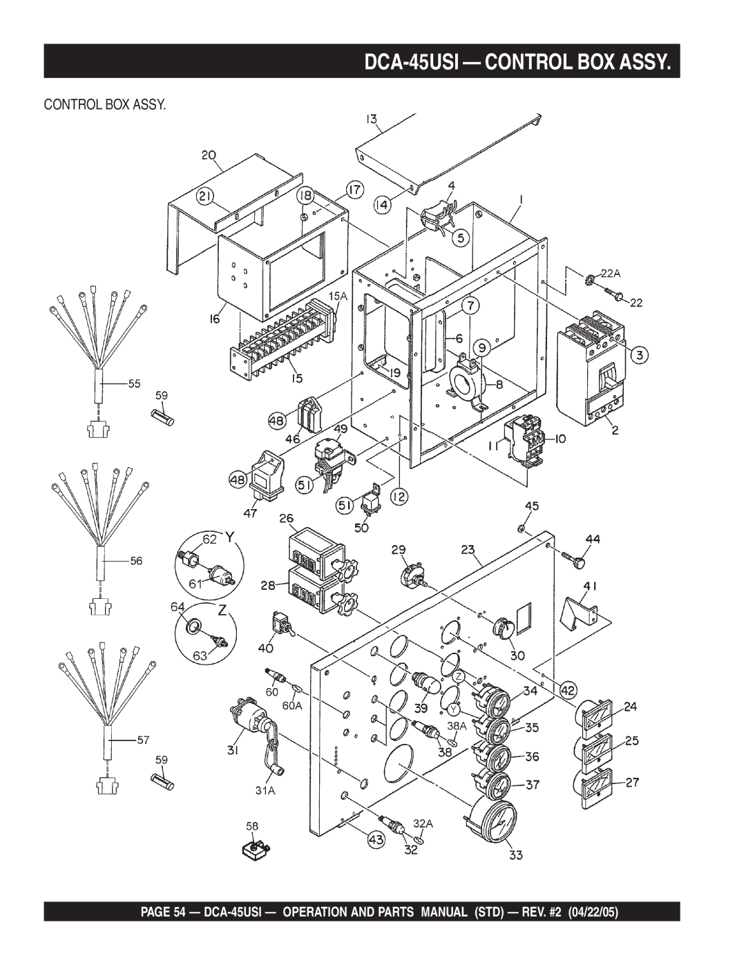 Multiquip DCA-45US1 operation manual DCA-45USI Control BOX Assy 