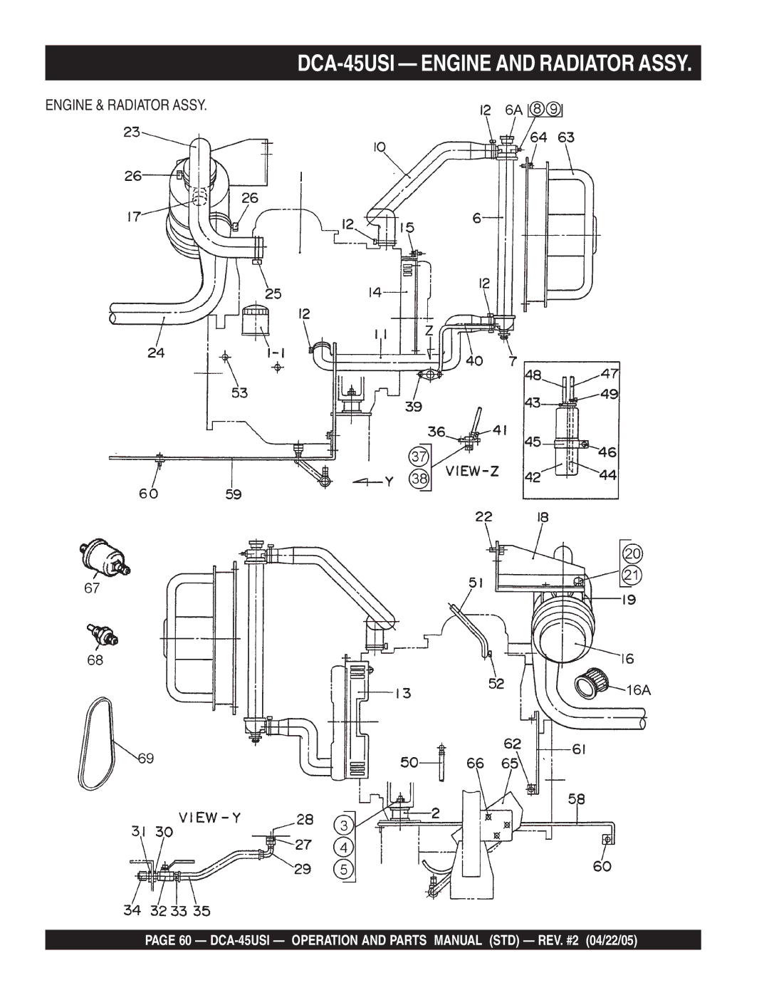 Multiquip DCA-45US1 operation manual Engine & Radiator Assy 